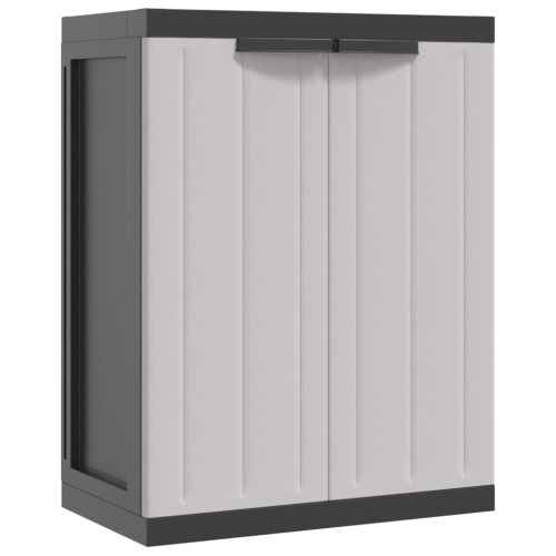 VidaXL vidaXL Gartenschrank Grau und Schwarz 65x37x85 cm PP