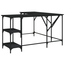 (black) vidaXL Desk Office Desk Computer Table Study Writing Table Engineered Wood