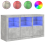 VidaXL (concrete grey) vidaXL Sideboard with LED Lights Home Cupboard Side Cabinet Storage Highboard 2