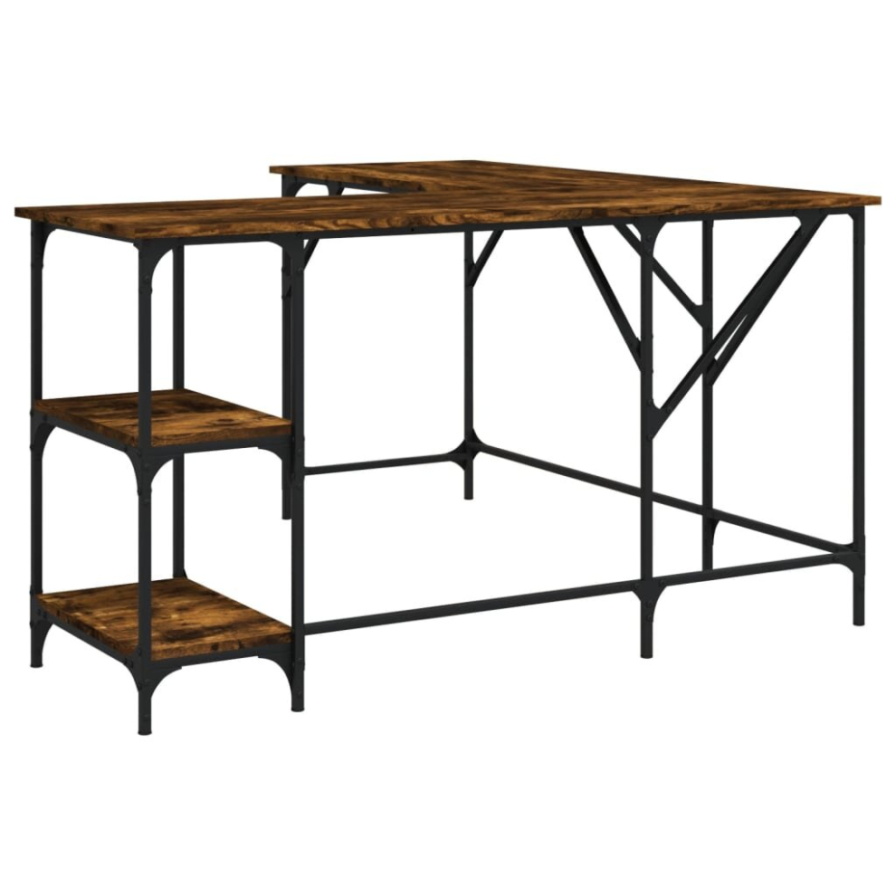 Vidaxl (Smoked Oak) Desk Office Desk Computer Table Study Writing Table Engineered Wood