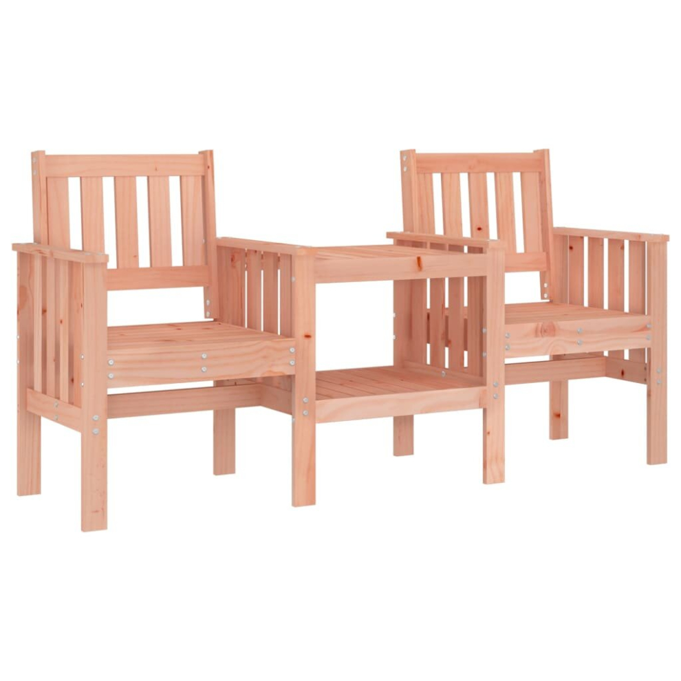 (natural douglas) vidaXL Garden Bench with Table Outdoor 2-Seater Bench Chair Solid Wood Pine