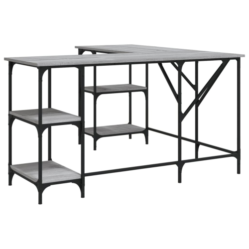 VidaXL (grey sonoma) vidaXL Desk Office Desk Computer Table Study Writing Table Engineered Wood
