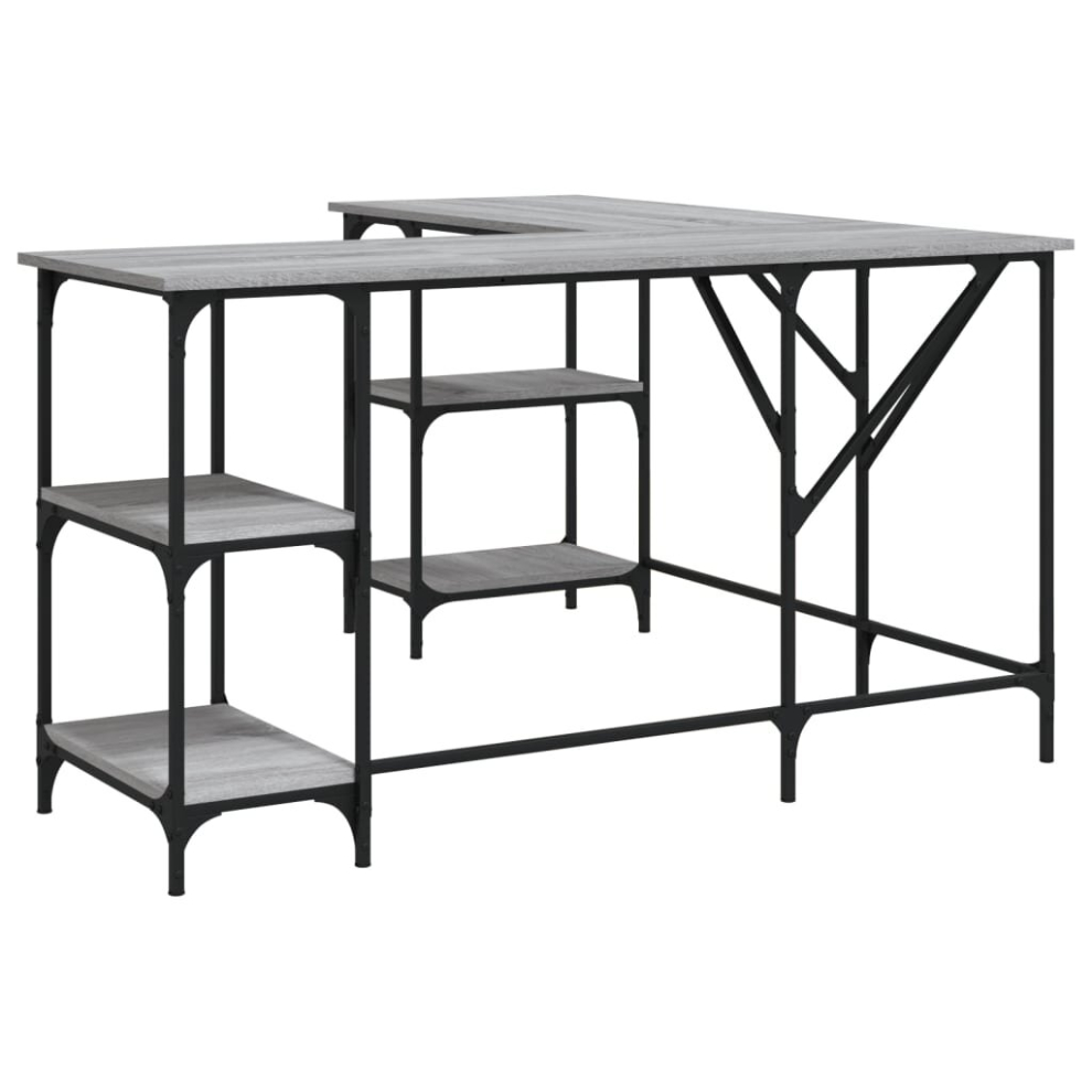 Vidaxl ( Sonoma) Desk Office Desk Computer Table Study Writing Table Engineered Wood Grey