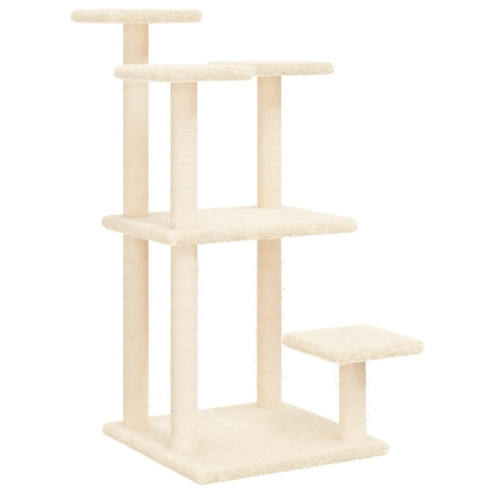 (cream) vidaXL Cat Scratching Posts with Platforms Cat Tower Pet Cat Climbing Tree