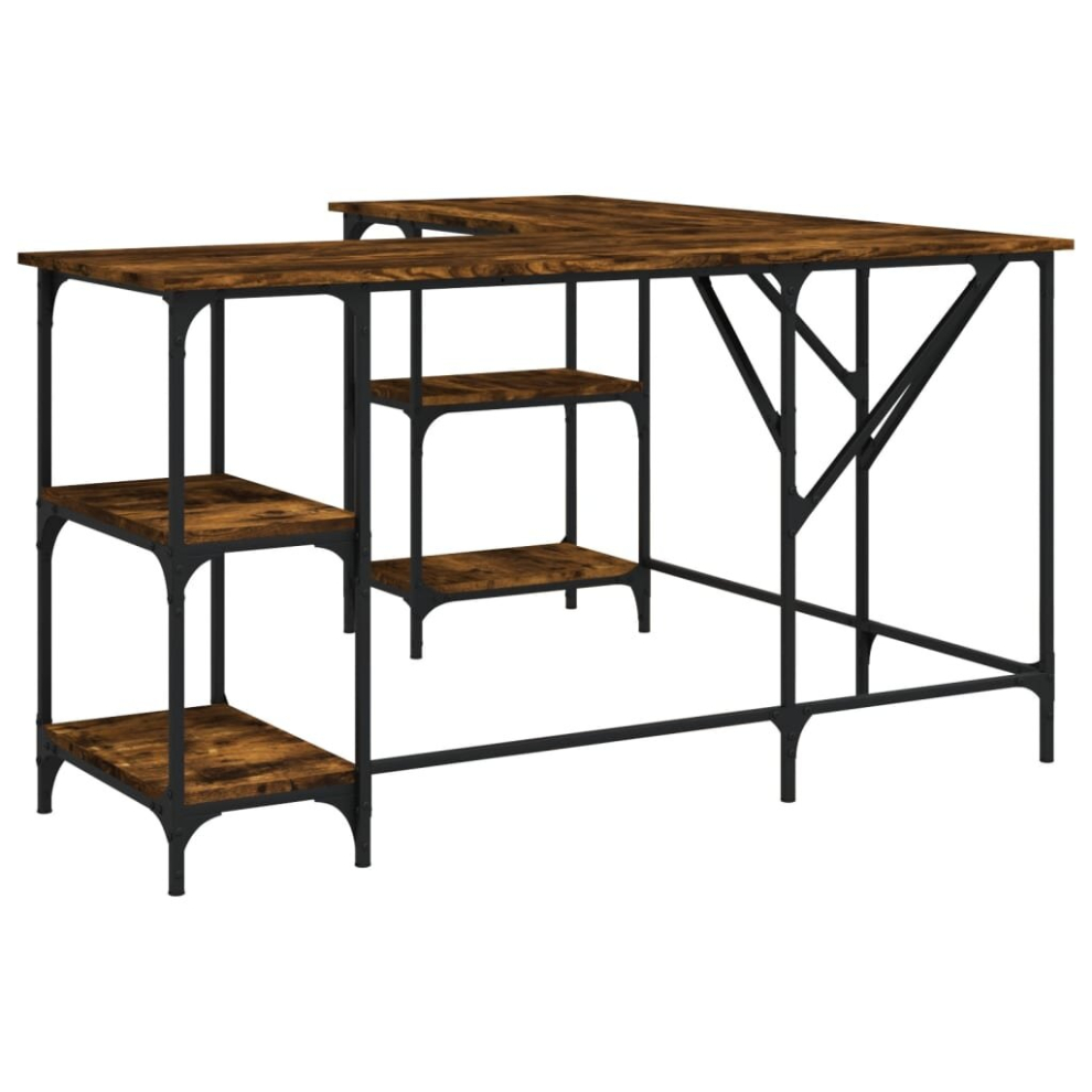 Vidaxl (Smoked Oak) Desk Office Desk Computer Table Study Writing Table Engineered Wood