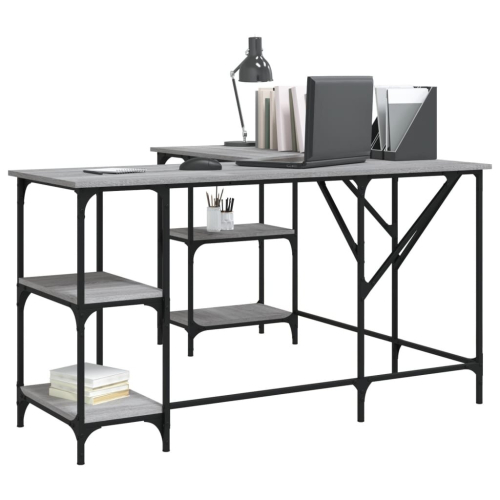 VidaXL (grey sonoma) vidaXL Desk Office Desk Computer Table Study Writing Table Engineered Wood 2