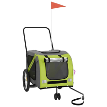 (green) vidaXL Dog Bike Trailer Bicycle Trailer Bike Carriage Oxford Fabric and Iron