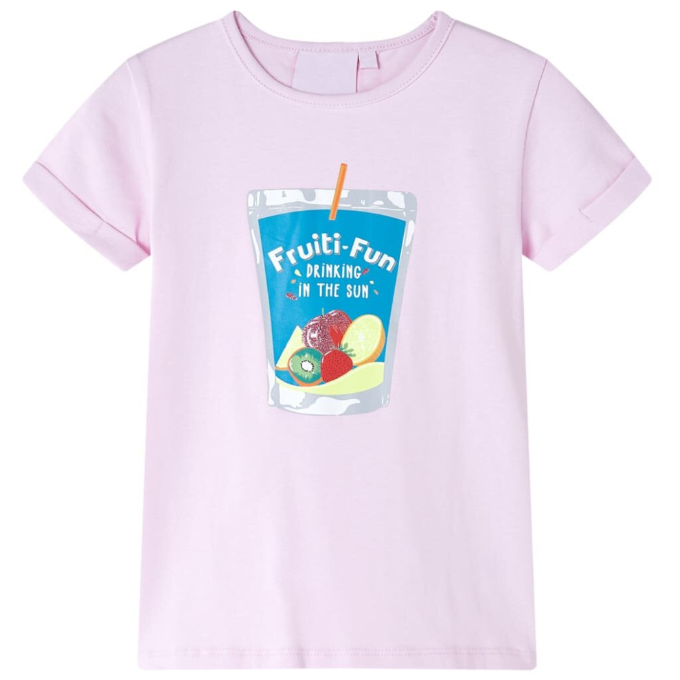 (pink, 104) Kids' T-shirt Short Sleeves Children's T Shirt Tops Tee Drinking Cup Print