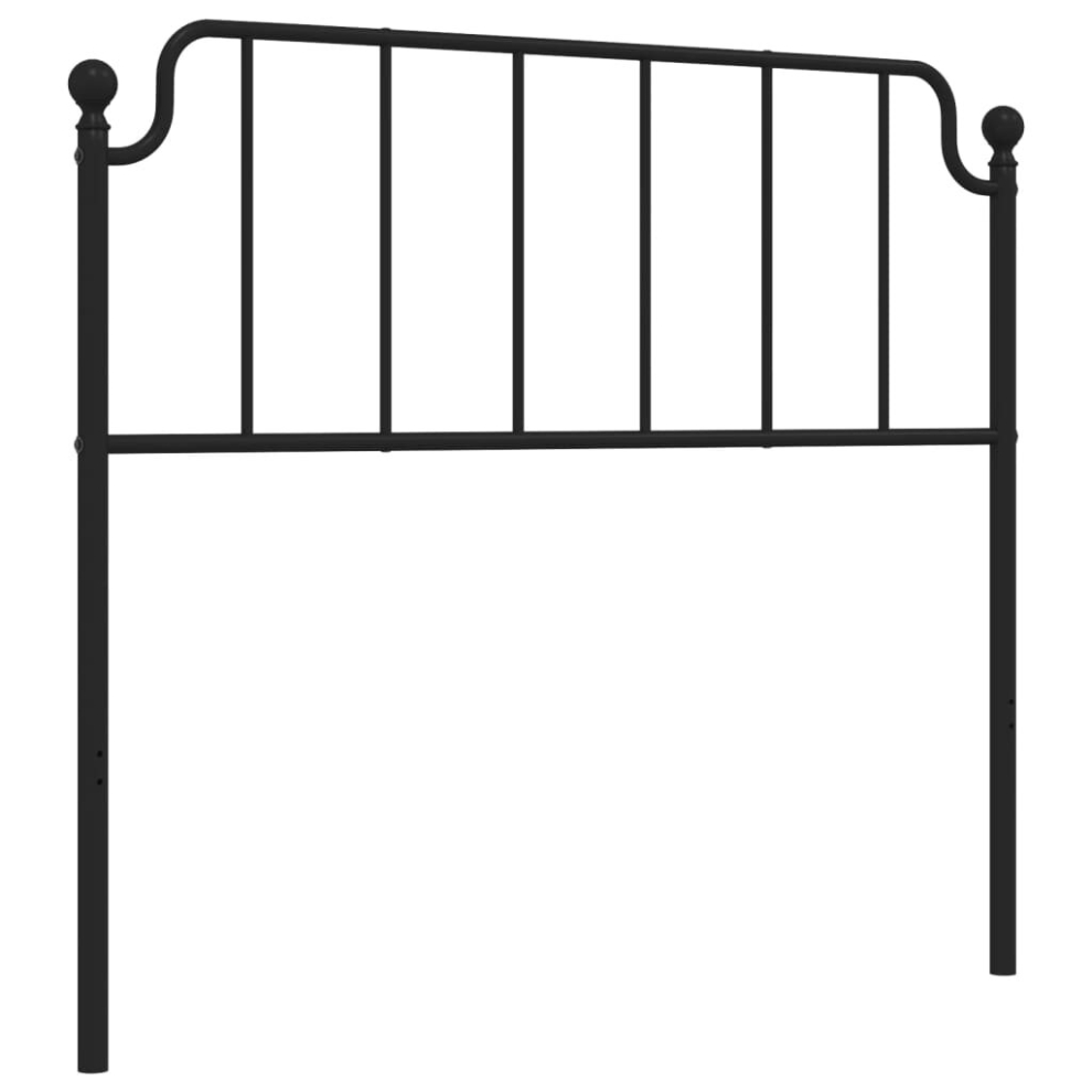 (black, 107 cm) vidaXL Metal Headboard Bedroom Home Decor Bed Header Guest Room Bed Headboard