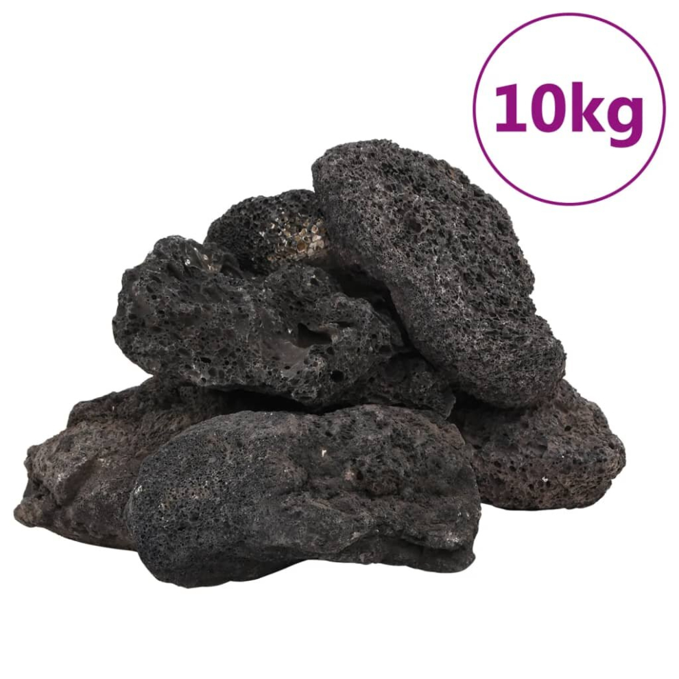 (black, 10-30 cm (10 kg)) vidaXL Volcanic Rocks Lava Accent Rocks Aquarium Volcanic Lava Stones Beads