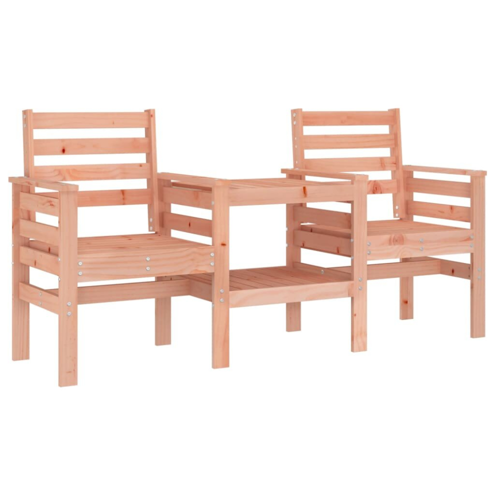 (natural douglas) vidaXL Garden Bench with Table Outdoor 2-Seater Bench Chair Solid Wood Pine