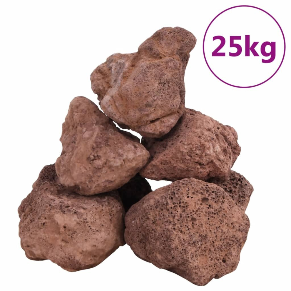 Vidaxl (, 10-30 Cm (25 Kg)) Volcanic Rocks Lava Accent Rocks Aquarium Volcanic Lava Stones Beads Red