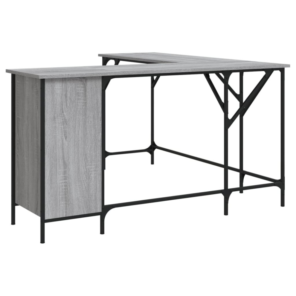 (grey sonoma) vidaXL Desk Office Desk Computer Table Study Writing Table Engineered Wood