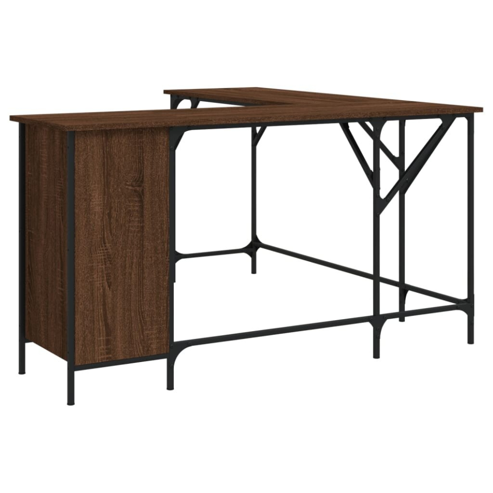 Vidaxl (Brown Oak) Desk Office Desk Computer Table Study Writing Table Engineered Wood