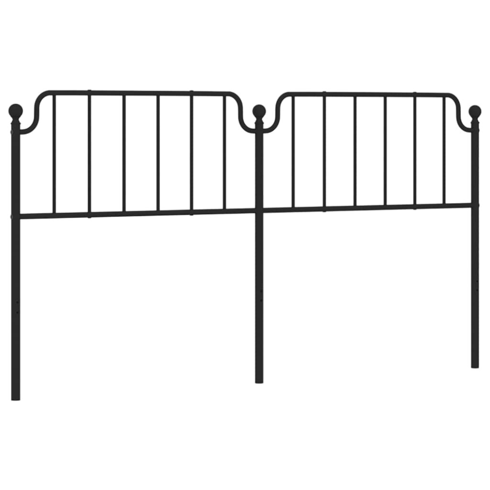 (black, 180 cm) vidaXL Metal Headboard Bedroom Home Decor Bed Header Guest Room Bed Headboard