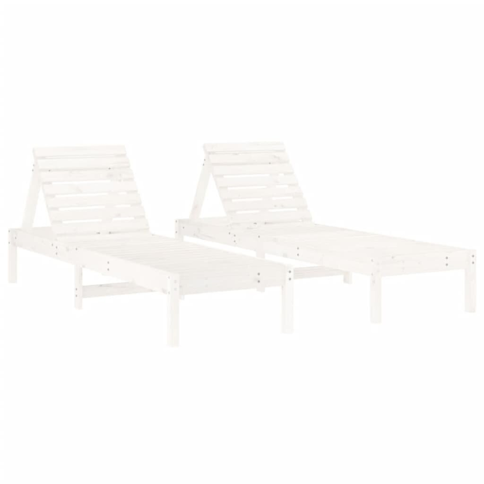 (white pine, 2 pcs) vidaXL Sun Loungers Sun Bed Outdoor Lounge Bed Garden Day Bed Solid Wood Pine