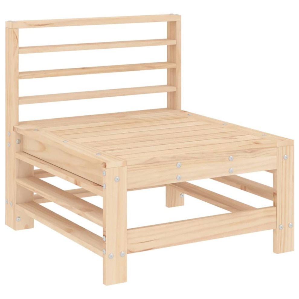 Vidaxl (Natural Pine, Middle Sofa) Garden Middle Sofa Footrest Outdoor Sofa Coffee Table Solid Wood Pine