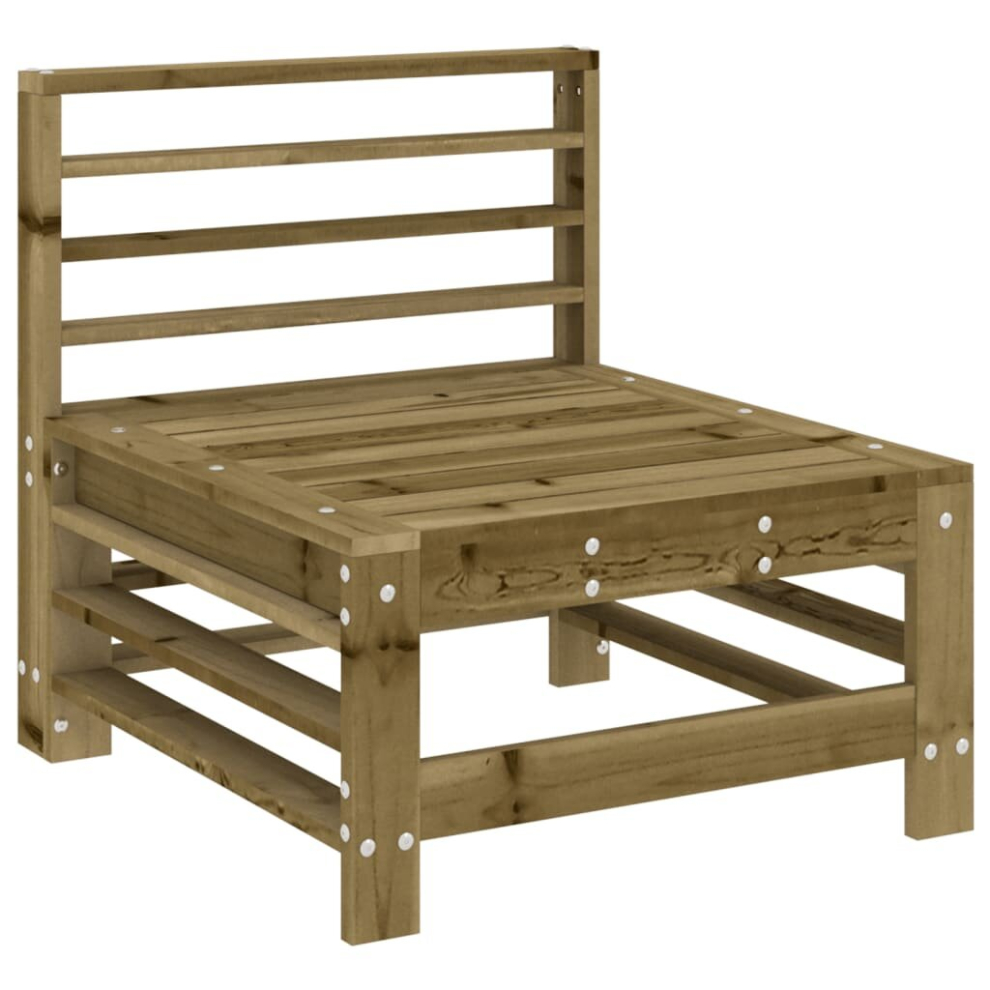 Vidaxl (Natural Impregnated, Middle Sofa) Garden Middle Sofa Footrest Outdoor Sofa Coffee Table Solid Wood Pine Brown