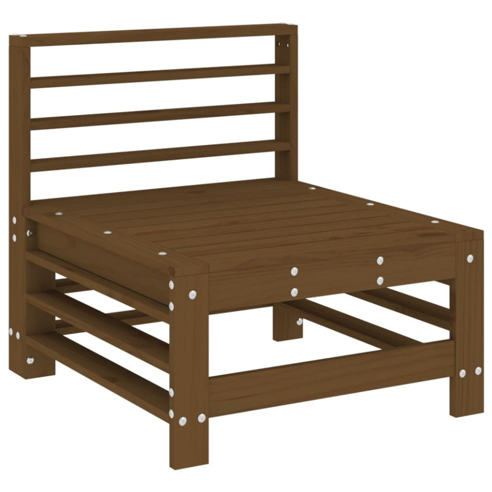 Vidaxl (Honey Brown Pine, Middle Sofa) Garden Middle Sofa Footrest Outdoor Sofa Coffee Table Solid Wood Pine