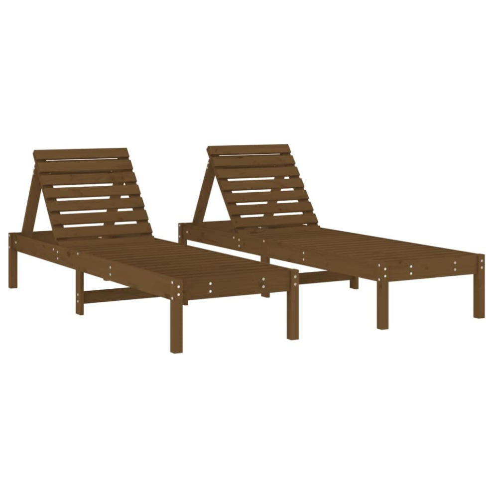 (honey brown pine, 2 pcs) vidaXL Sun Loungers Sun Bed Outdoor Lounge Bed Garden Day Bed Solid Wood Pine