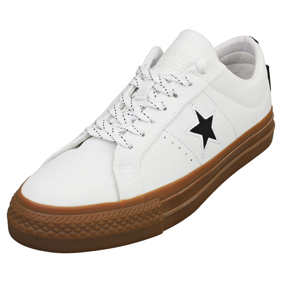 (7) Converse One Star Pro Ox Unisex Casual Trainers in White Black