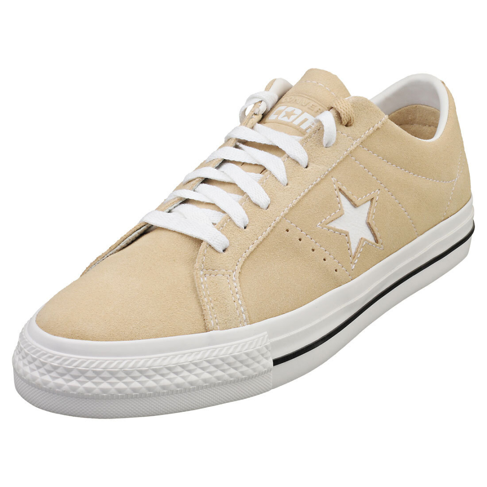 (7) Converse One Star Pro Ox Unisex Casual Trainers in Oat Milk