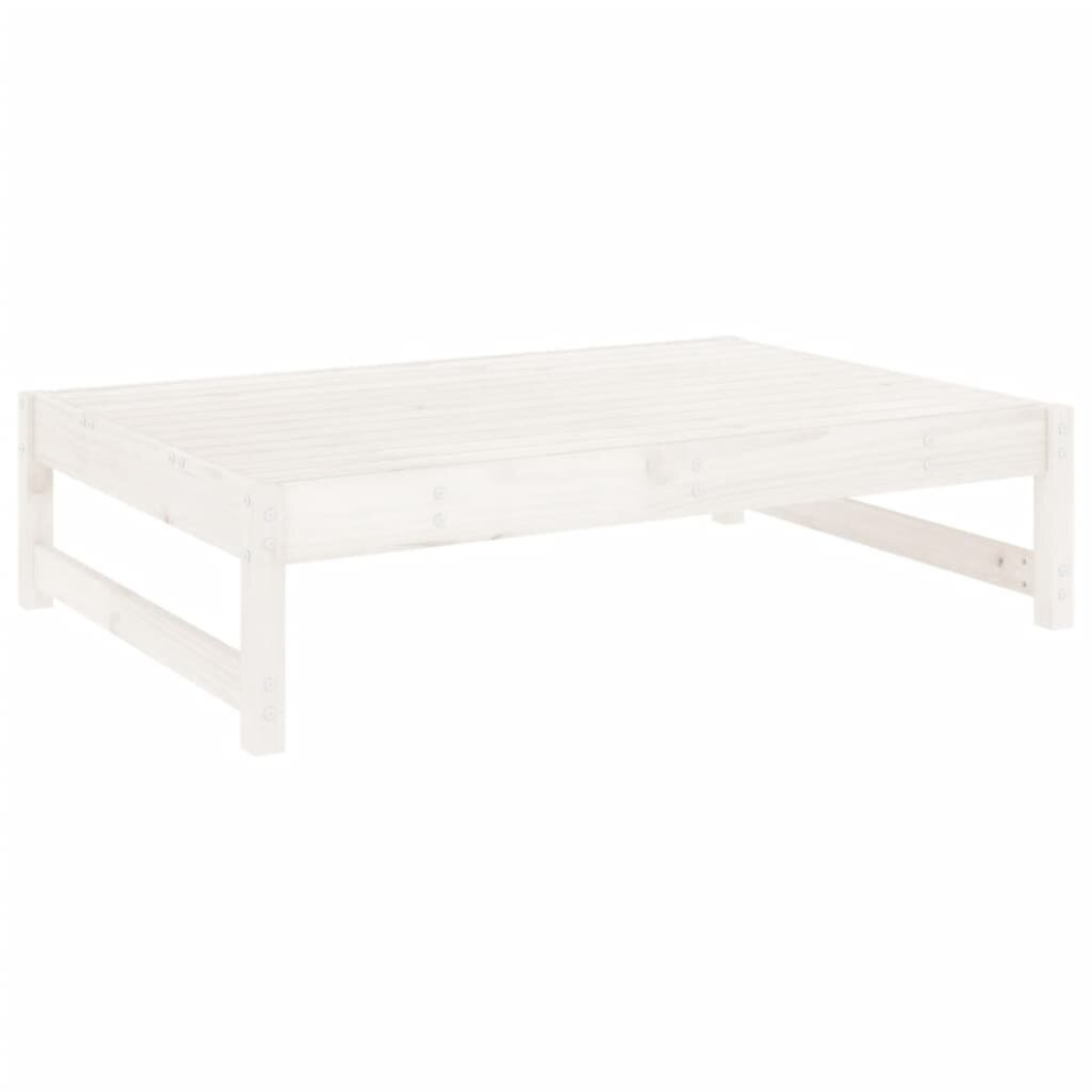Vidaxl (White Pine, Footrest) Garden Middle Sofa Footrest Outdoor Sofa Coffee Table Solid Wood Pine