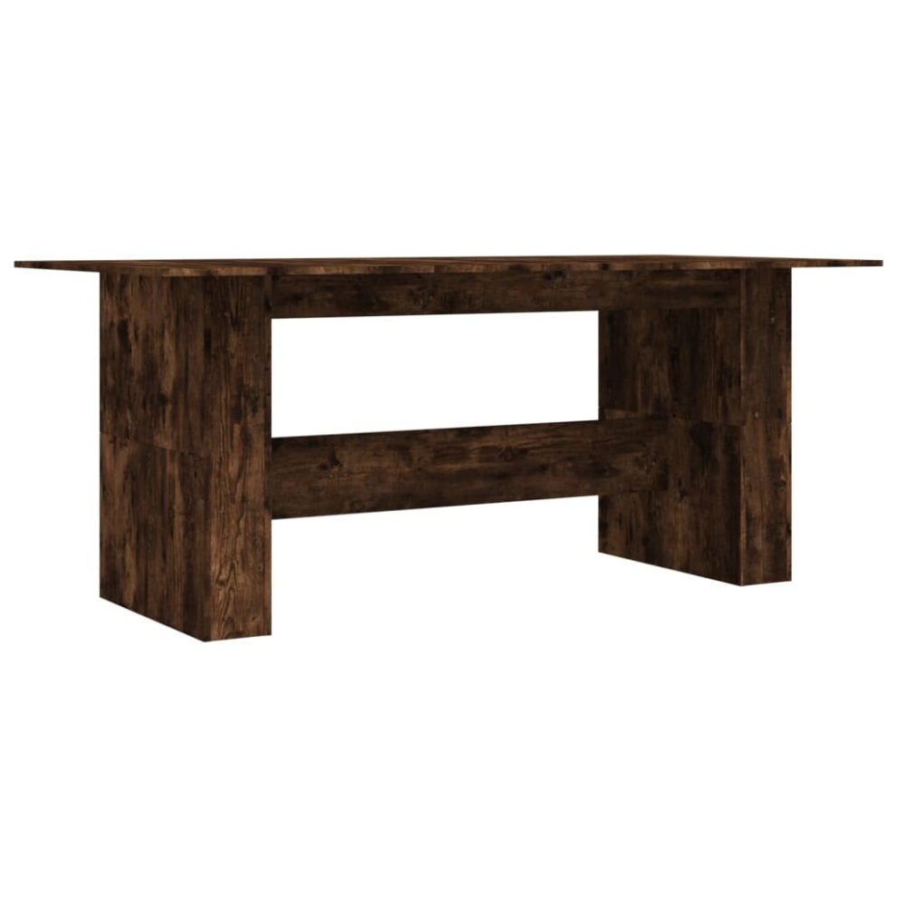 Vidaxl Dining Table Kitchen Side Table Dinner Table Smoked Oak Engineered Wood
