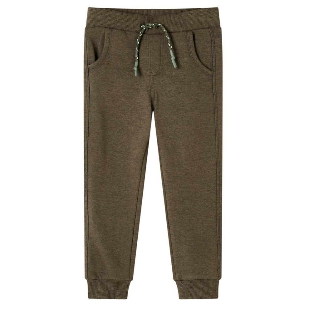 (104) Kids' Sweatpants Children's Trousers Sports Tracksuit Jogger Khaki Melange