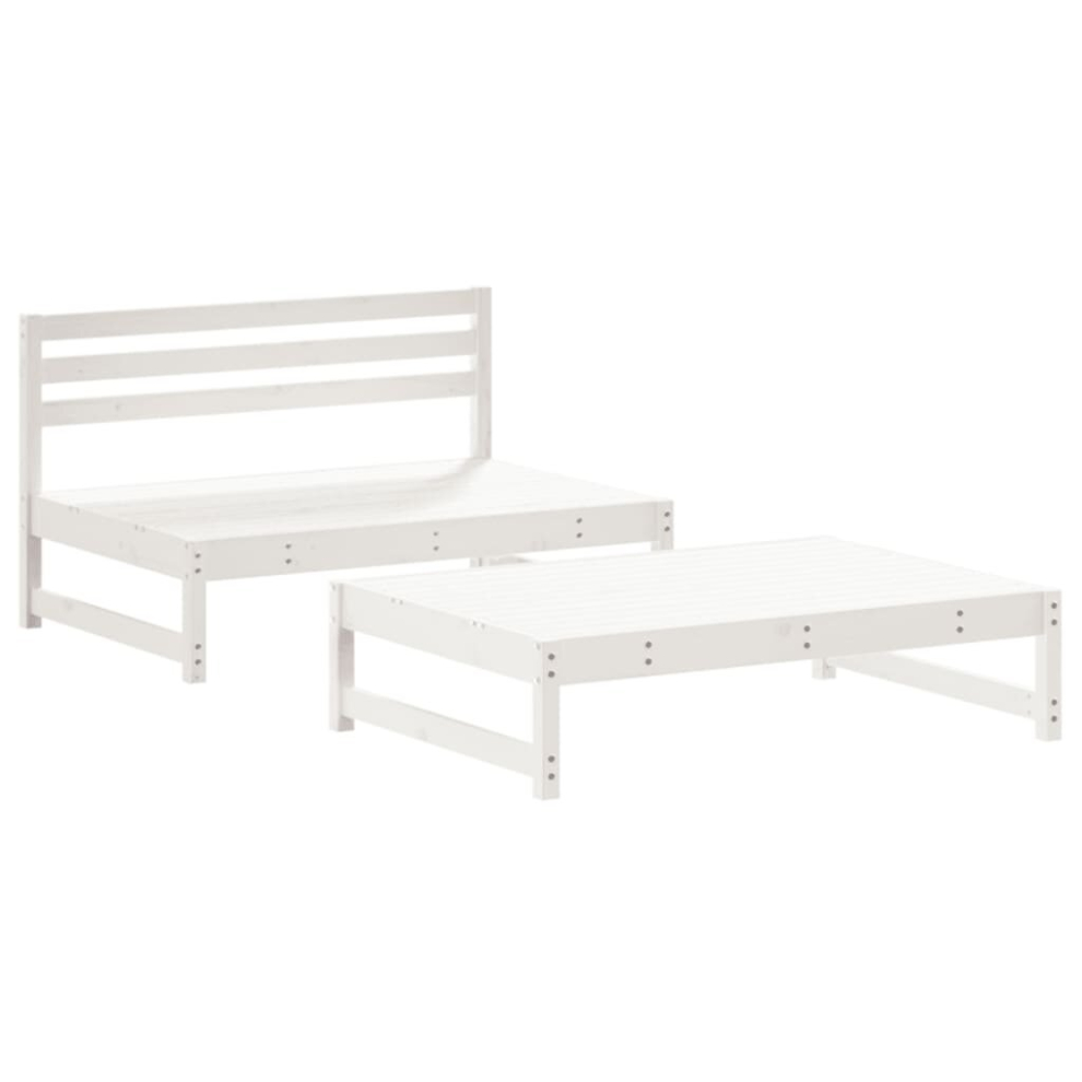 (white pine) vidaXL Garden Lounge Set Wooden Bench Outdoor Bench 2 Piece Solid Wood Pine