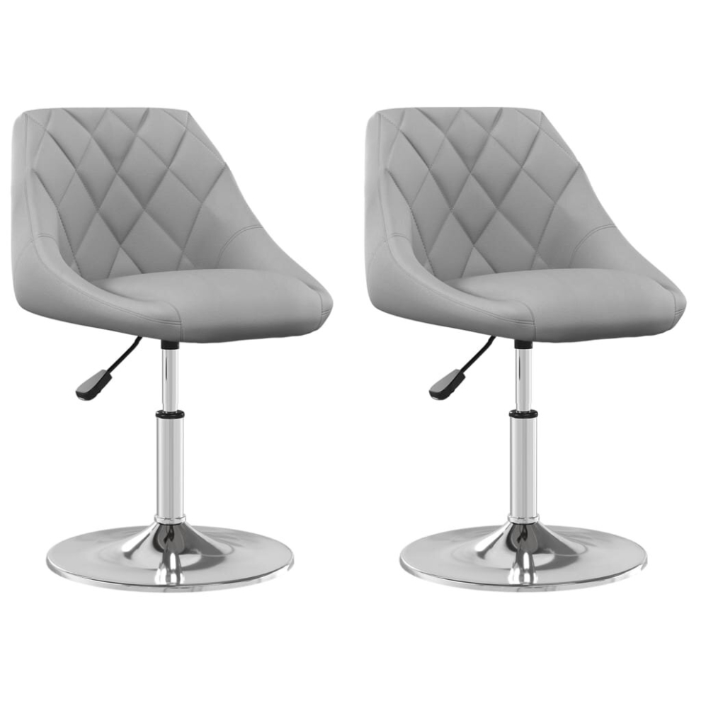 vidaXL Swivel Dining Chairs Computer Desk Chair Stool 2 pcs Light Grey Velvet