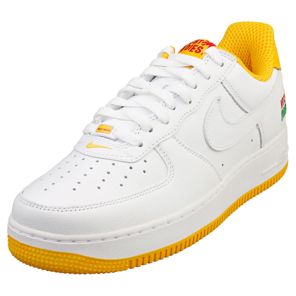 (8) Nike Air Force 1 Low Retro Qs Mens Fashion Trainers in White Gold