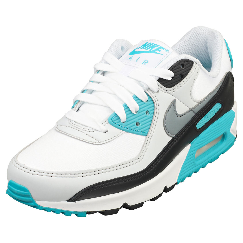 (3) Nike Air Max 90 Womens Fashion Trainers in White Grey