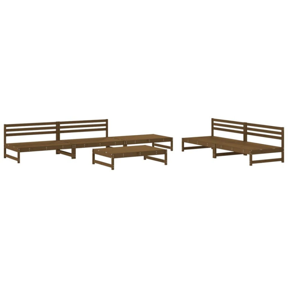 (honey brown) vidaXL Garden Lounge Set Outdoor Modular Sofa Set 6 Piece Solid Wood Pine