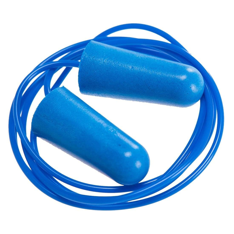 Jansan Foam Ear Plugs Corded Metal Detectable Blue ~ 200 Ear Plugs 6083000155103