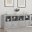 VidaXL (concrete grey) vidaXL Sideboard with LED Lights Home Cupboard Side Cabinet Storage Highboard 3