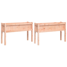 (natural douglas, 2 pcs) vidaXL Garden Planters with Legs Patio Flower Pot Plant Pot Solid Wood Pine