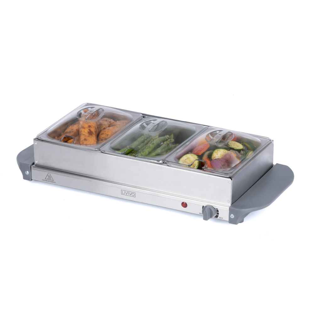 LIVIVO Buffet Server Food Warmer with Lids, 200W