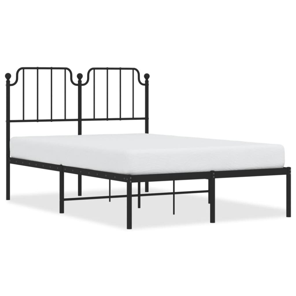 (black, 120 x 190 cm/with headboard) vidaXL Metal Bed Frame Home Bedroom Bed Base Mattress Foundation Bedstead