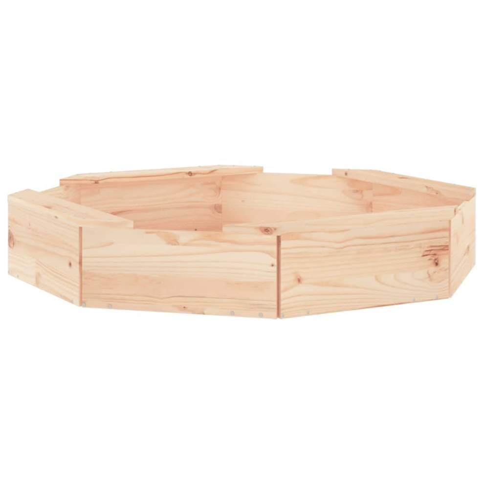 Vidaxl (Natural Pine, 111 X 111 X 20 Cm) Sandbox With Seats Kids Toy Outdoor Sandpit Octagon Solid Wood Pine