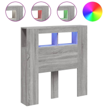 (grey sonoma, 100 x 103.5 cm) vidaXL LED Headboard Bed Header Bedroom Storage Bed Headboard Engineered Wood