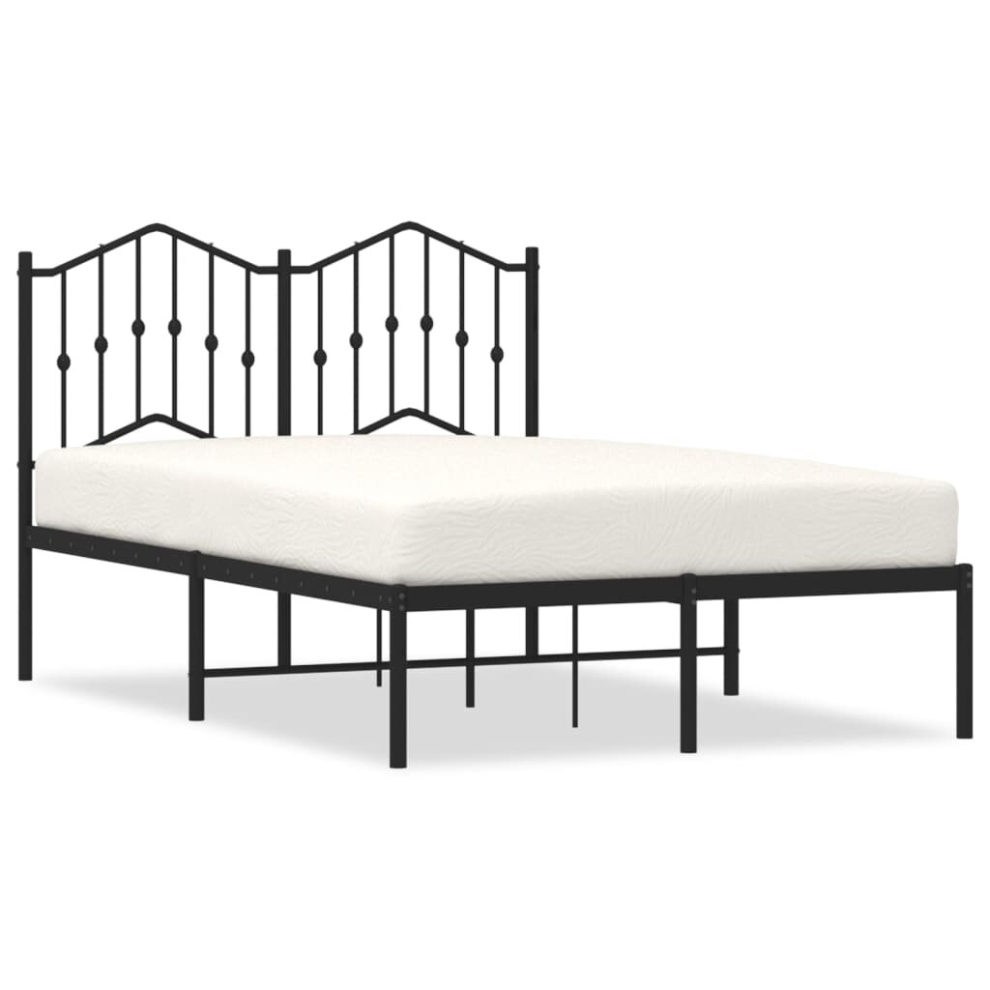 (black, 120 x 190 cm/with headboard) vidaXL Metal Bed Frame Home Bedroom Bed Base Mattress Foundation Bedstead