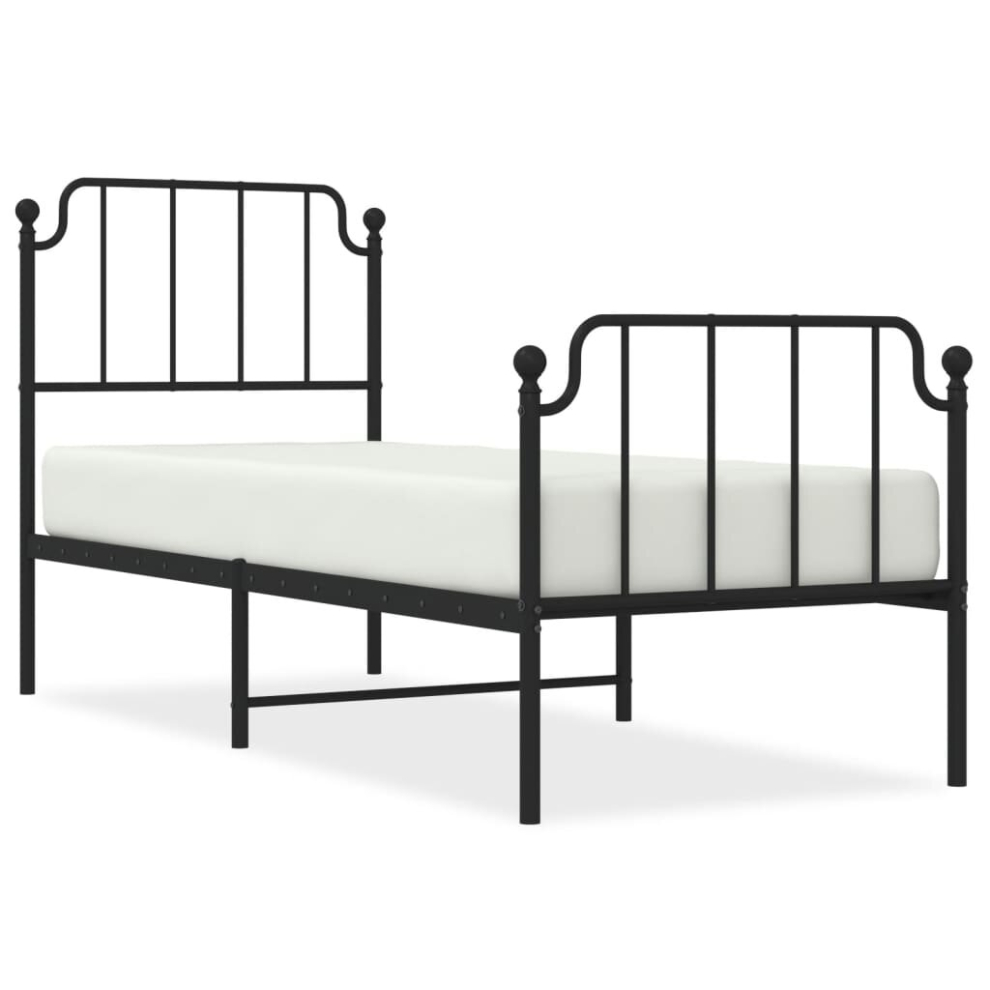 (black, 80 x 200 cm/with headboard & footboard) vidaXL Metal Bed Frame Home Bedroom Bed Base Mattress Foundation Bedstead