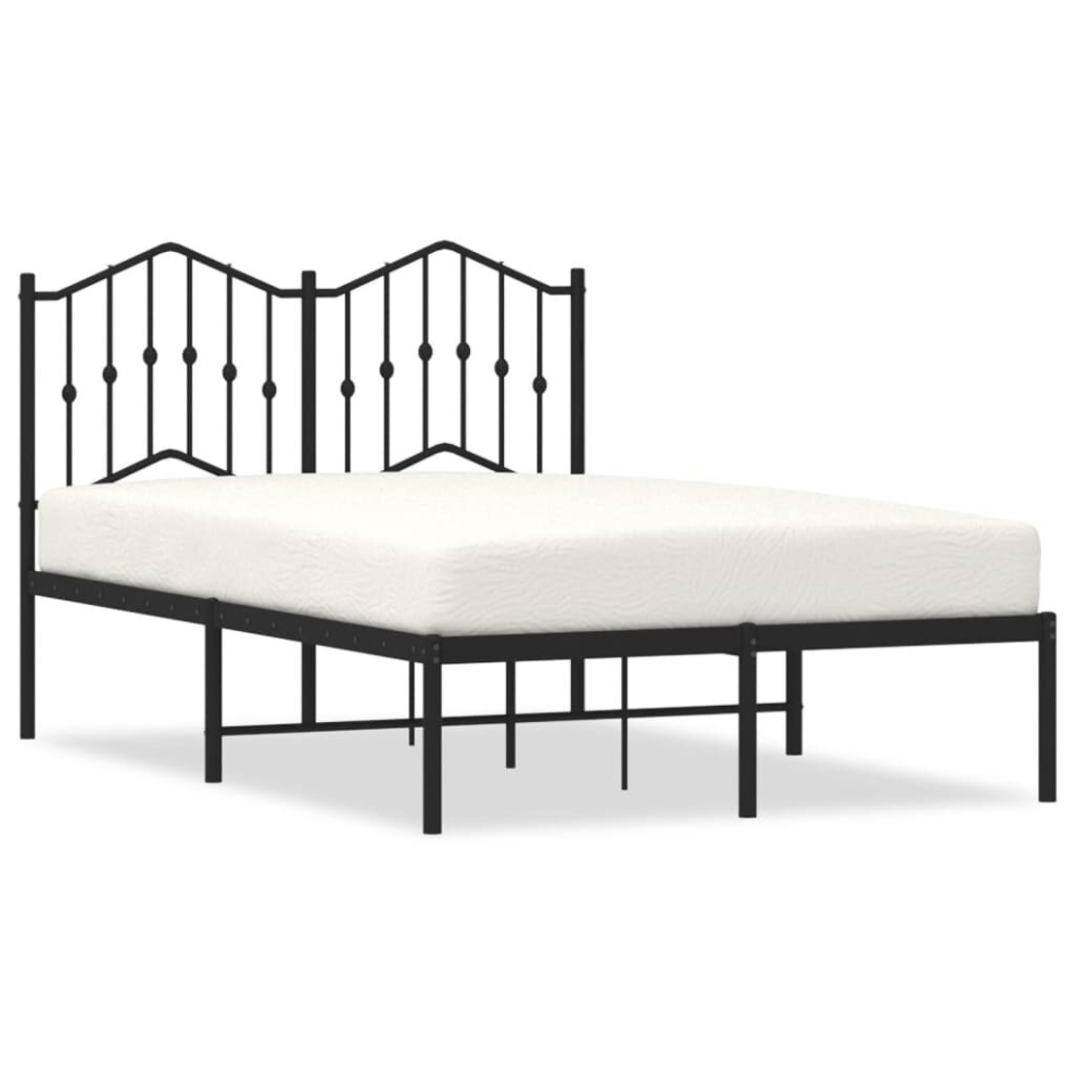 (black, 120 x 200 cm/with headboard) vidaXL Metal Bed Frame Home Bedroom Bed Base Mattress Foundation Bedstead