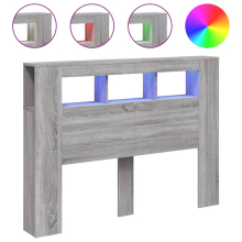 (grey sonoma, 140 x 103.5 cm) vidaXL LED Headboard Bed Header Bedroom Storage Bed Headboard Engineered Wood