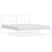 (white, 183 x 213 cm/with headboard) vidaXL Metal Bed Frame Home Bedroom Bed Base Mattress Foundation Bedstead