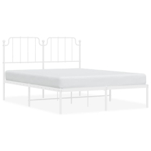 (white, 135 x 190 cm/with headboard) vidaXL Metal Bed Frame Home Bedroom Bed Base Mattress Foundation Bedstead