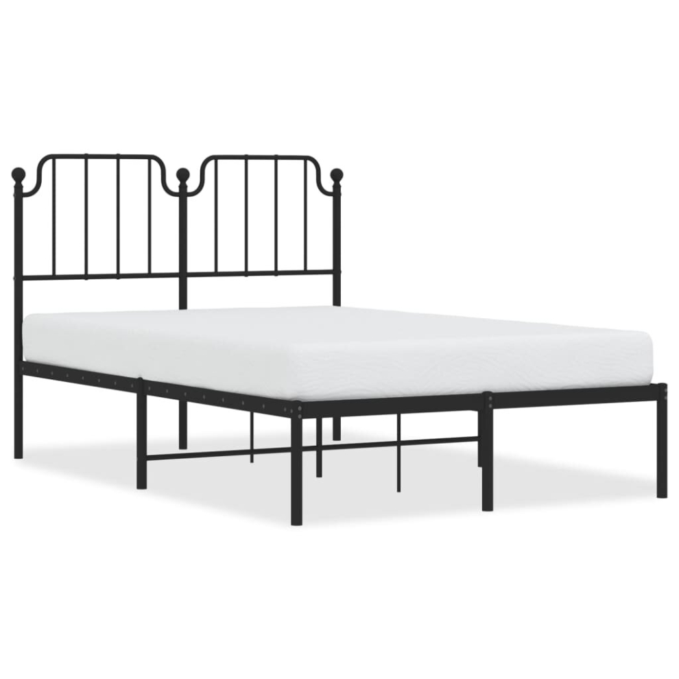 (black, 120 x 200 cm/with headboard) vidaXL Metal Bed Frame Home Bedroom Bed Base Mattress Foundation Bedstead