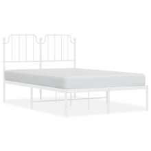 (white, 120 x 190 cm/with headboard) vidaXL Metal Bed Frame Home Bedroom Bed Base Mattress Foundation Bedstead