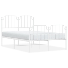 (white, 120 x 200 cm/with headboard & footboard) vidaXL Metal Bed Frame Home Bedroom Bed Base Mattress Foundation Bedstead